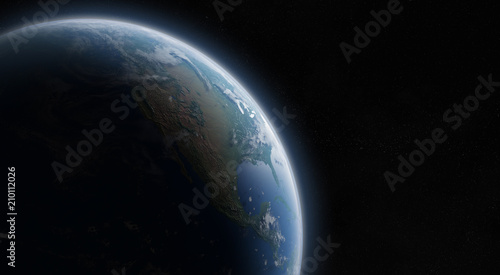 Fototapeta Naklejka Na Ścianę i Meble -  View of blue planet Earth in space 3D rendering elements of this image furnished by NASA
