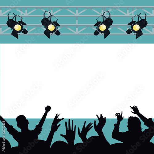 Disco interior stage scenery vector illustration graphic design