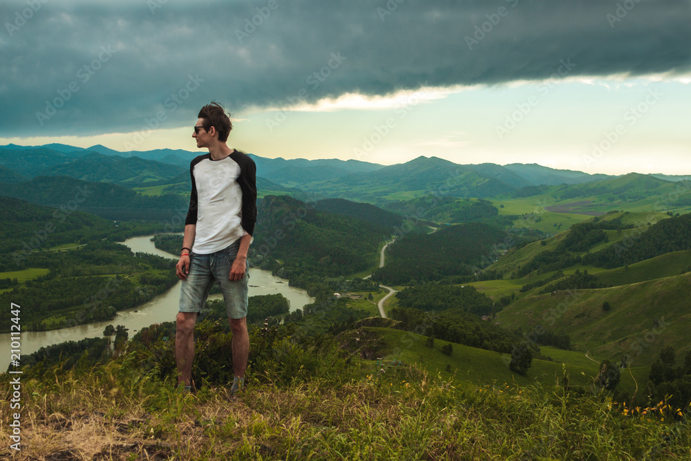 Fototapeta premium Journey to the mountains. In the Altai. Beautiful landscape. Travel.