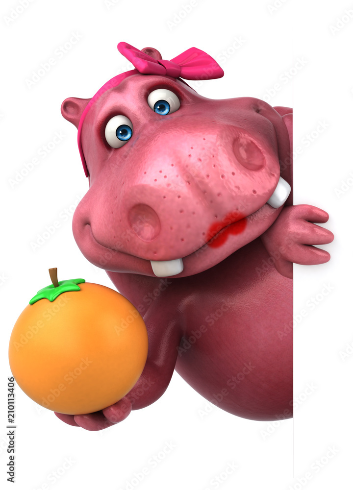Pink Hippo - 3D Illustration Pink Hippo - 3D Illustration
