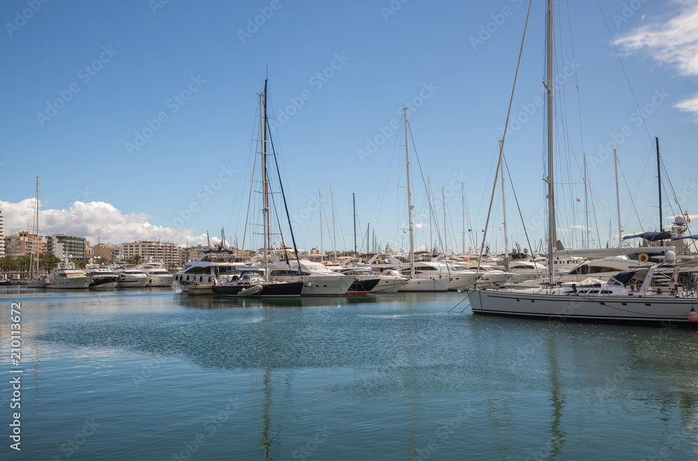 Boats in the marina in Palma Majorca