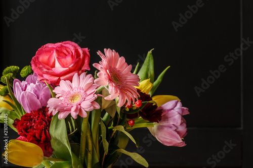 Wallpaper Mural Colorful flowers against black background Torontodigital.ca