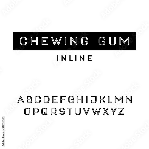 Simple sans serif font in uppercase (inline version)
