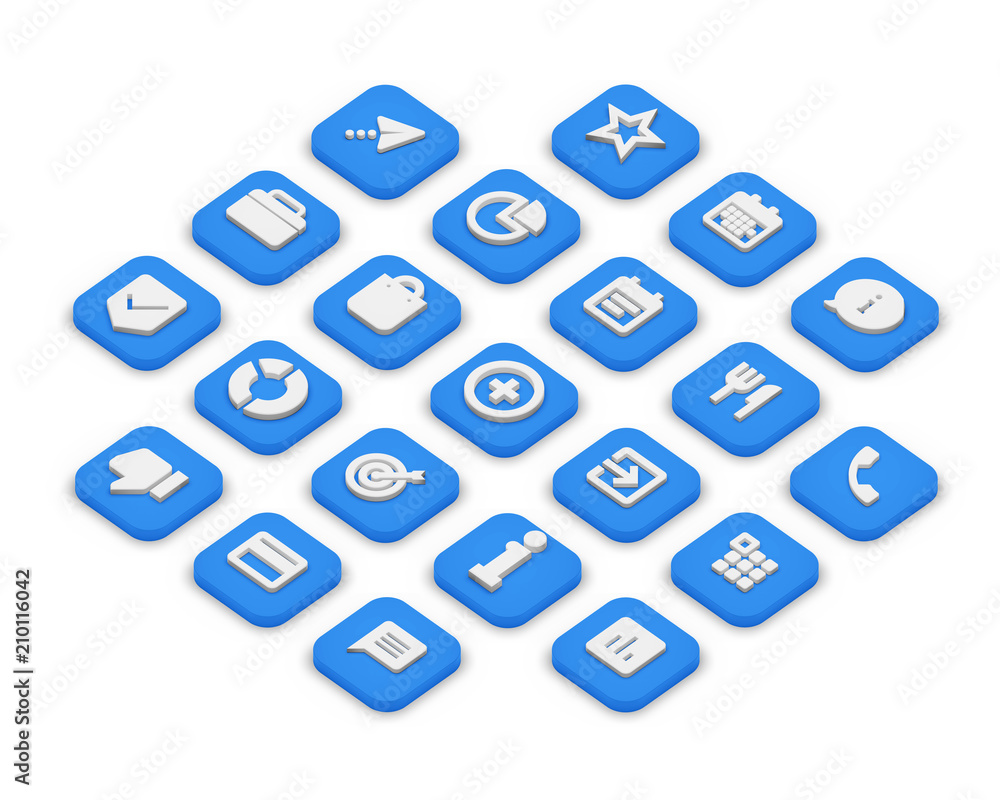 3D isometric icons of planning isolated on a background. 3D isometric icons of planning isolated on a background.