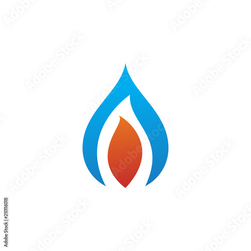 Plumbing water and gas logo design template