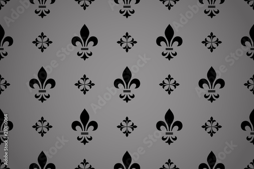 Wallpaper in the style of Baroque. A seamless vector background. Black floral ornament. Graphic pattern for fabric, wallpaper, packaging. Ornate Damask flower ornament