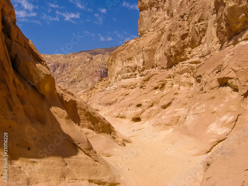 Aerial view of spectacular gorge of Colored Canyon, near Mount Sinai and Nuweiba, Sinai Peninsula in Egypt.