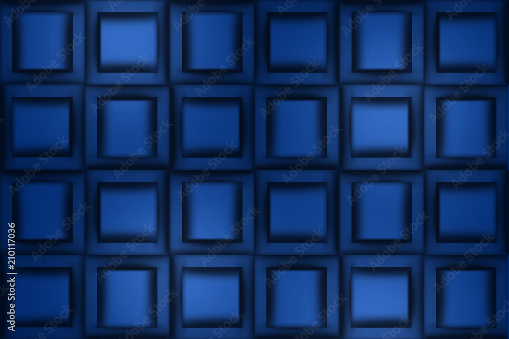 Abstract blue background, metal panels