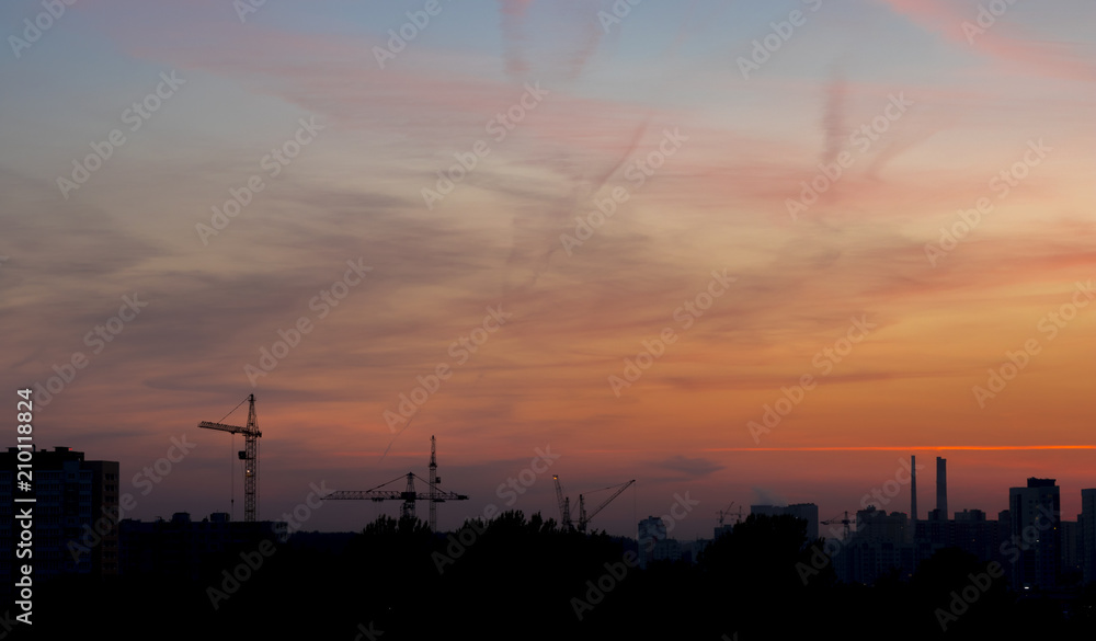 Townscape at sunset