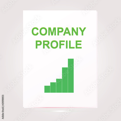 White cover papers of company profile design with illustration