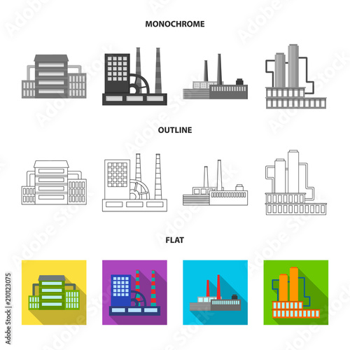 Industry, production.Factory set collection icons in flat,outline,monochrome style vector symbol stock illustration web.