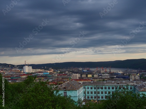 Murmansk, Russia. city landscape with a view of the Kola Bay