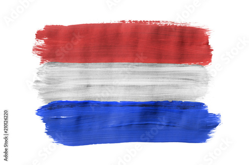 Obraz na plátně Painted Dutch flag isolated