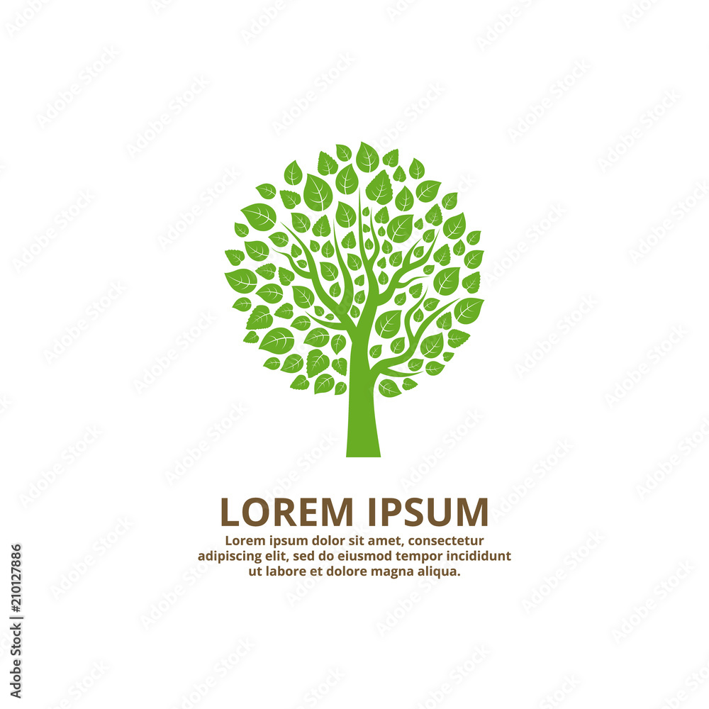 Fototapeta premium Green tree logo company