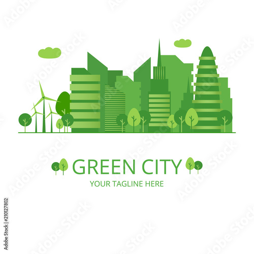 Green city infographic ecology