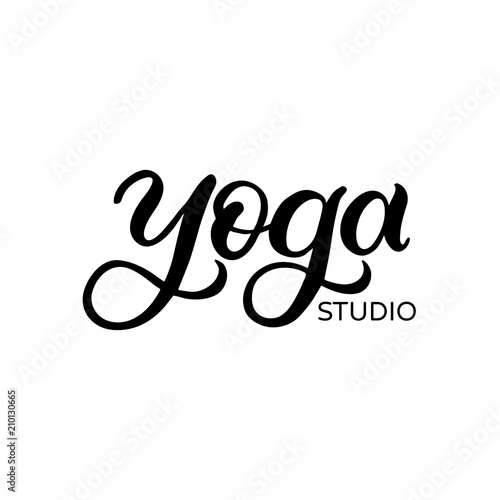 Hand drawn lettering card. The inscription: yoga studio. Perfect design for greeting cards, posters, T-shirts, banners, print invitations.