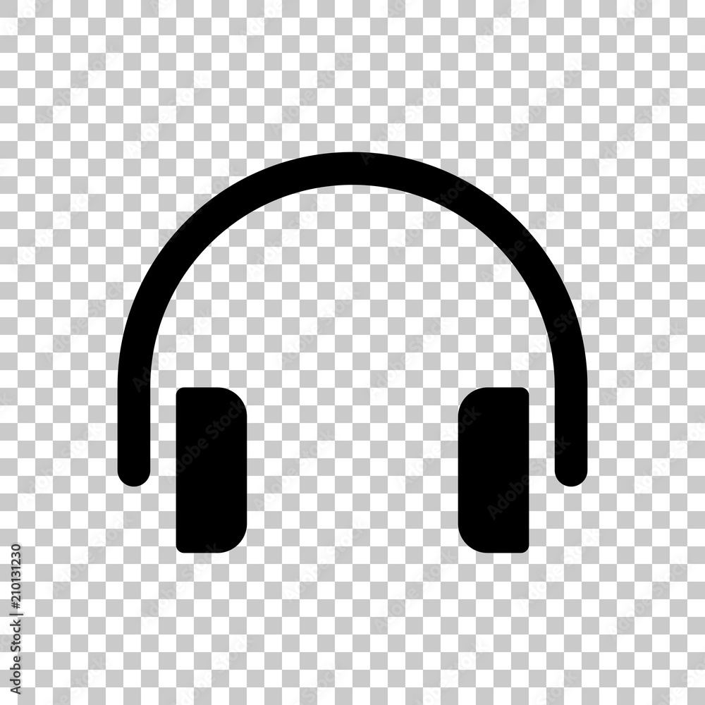 Simple headphones icon. On transparent background. Simple headphones icon. On transparent background.