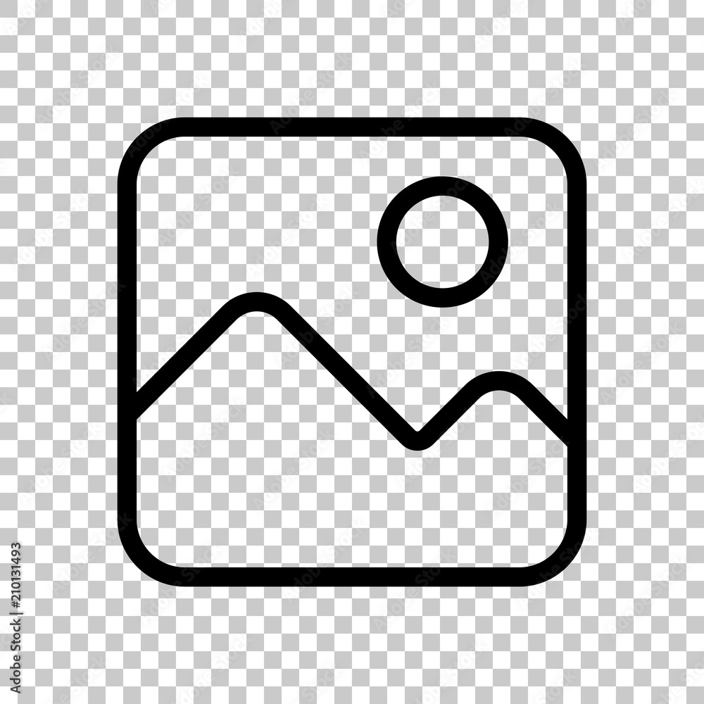 Simple picture icon. Linear symbol, thin outline. On transparent Simple picture icon. Linear symbol, thin outline. On transparent