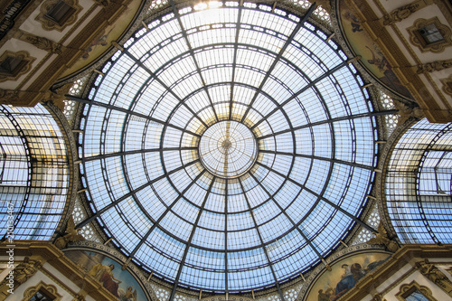 Milan  Italy - June  17  2018  kupol of Galleria Vittorio Emanuele II in Milan