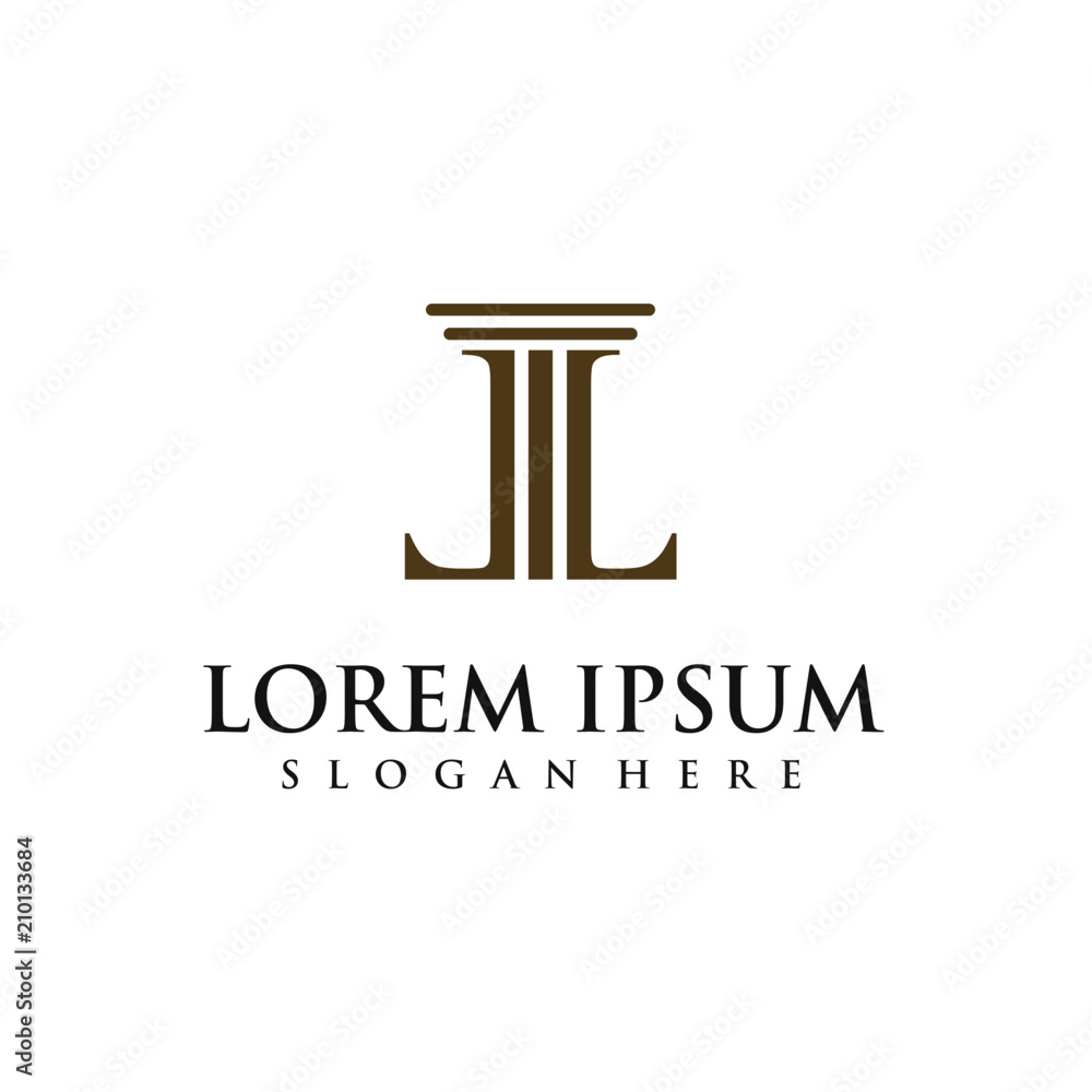 Letter LL law logo design Letter LL law logo design