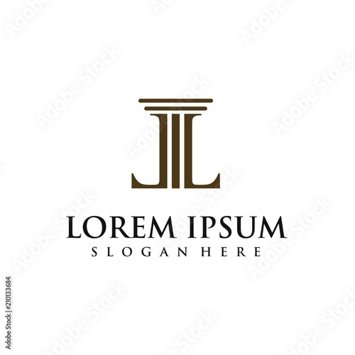 Letter LL law logo design photo