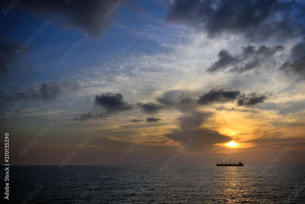 Ship During Sunset