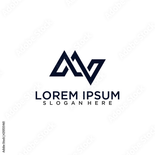 Letter MV logo design