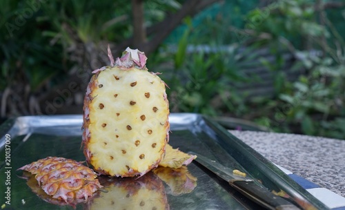 Traders are stripping pineapple
