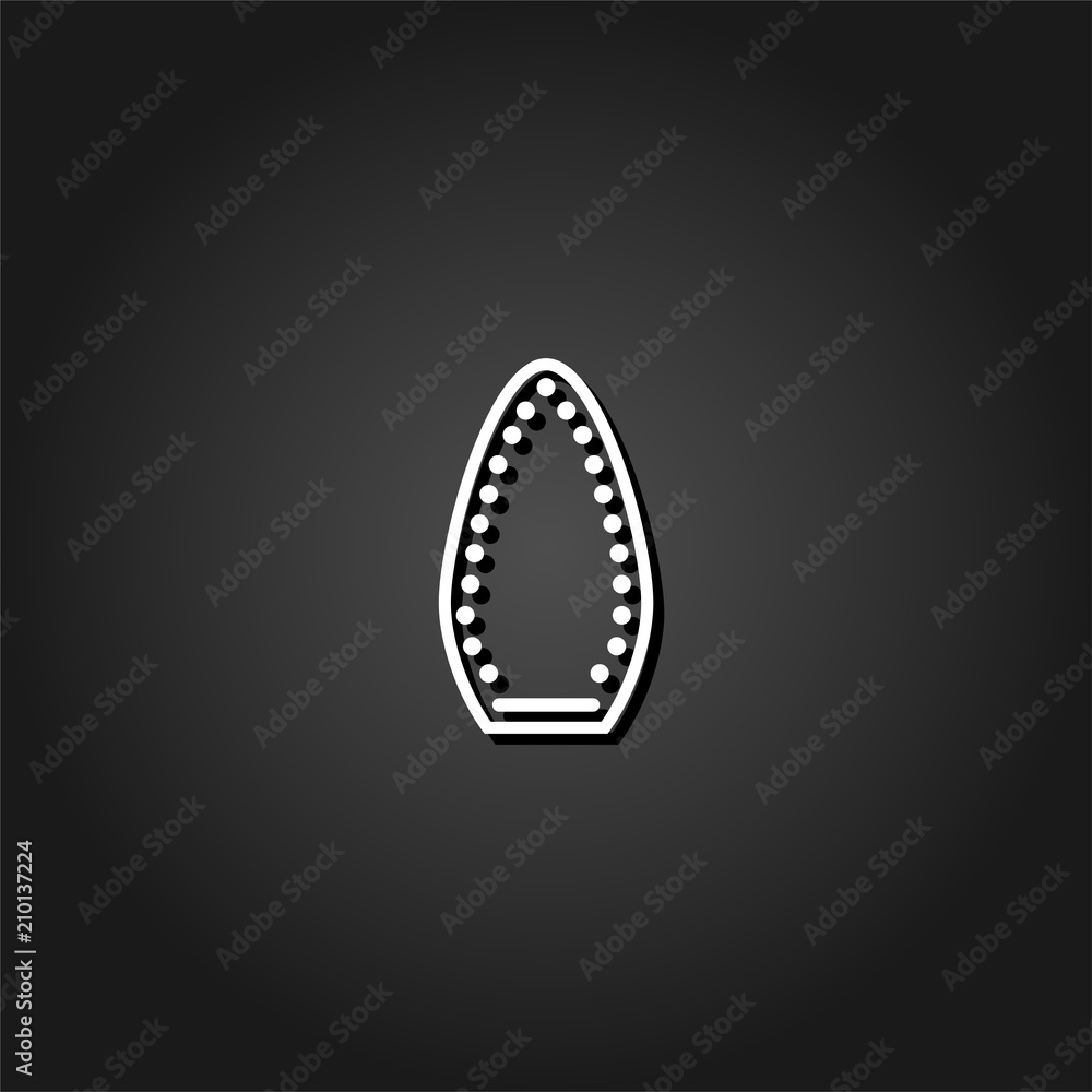 Iron icon flat. Simple White pictogram on black background with shadow. Vector illustration symbol Iron icon flat. Simple White pictogram on black background with shadow. Vector illustration symbol