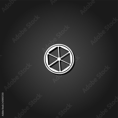 Wallpaper Mural Lemon icon flat. Simple White pictogram on black background with shadow. Vector illustration symbol Torontodigital.ca