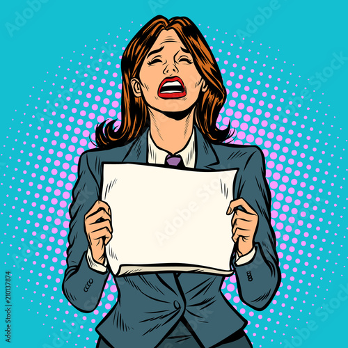 woman crying blank Board