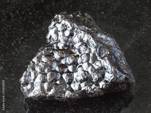 raw Hematite (Kidney Ore) stone on black