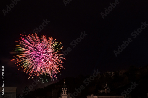 a shot of fireworks on a festive evening