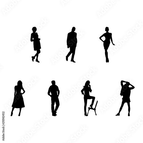 Silhouettes of men and women fashion illustration jpg