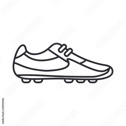 Line vector olympic icon sneakers, strike boots. Sport equipment, success symbol. Athletic competition activity. Baseball, rugby training run. Retro style illustration and element for design wallpaper