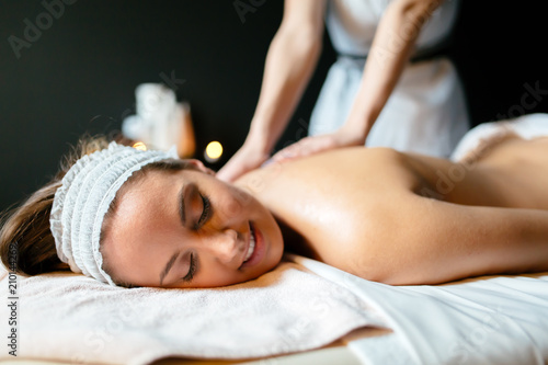 Massaging of a beatufil woman