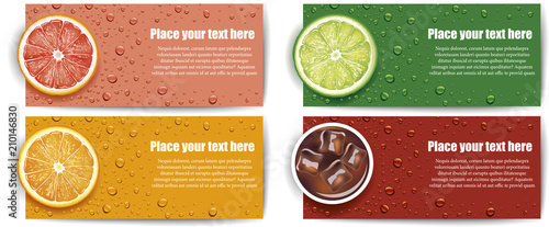 juice background with lime, grapefruit, orange slice