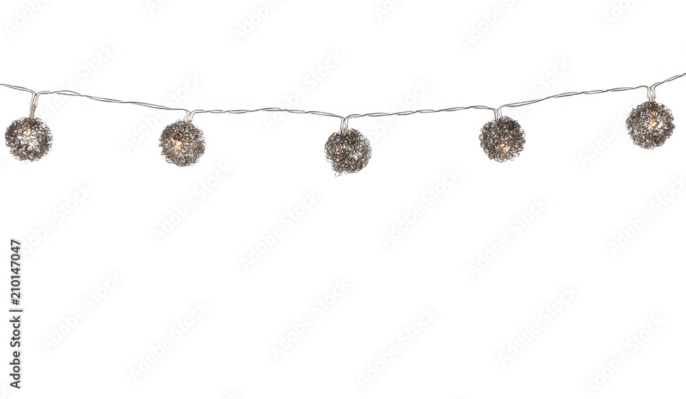 Christmas lights on white background Christmas lights on white background