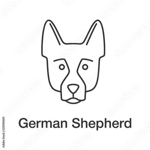 German Shepherd linear icon