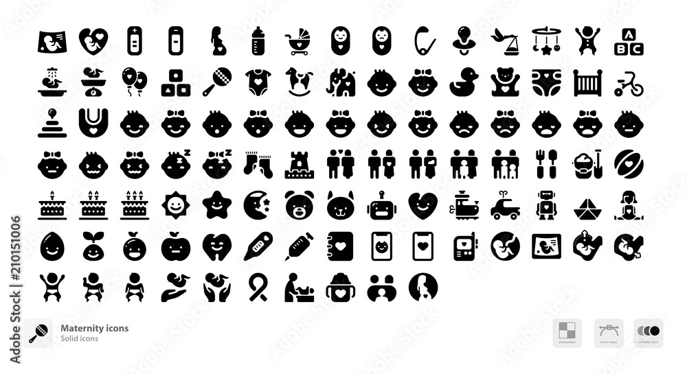 Maternity and childcare icons Maternity and childcare icons