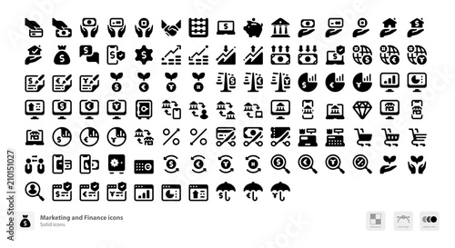 Marketing and finance icons