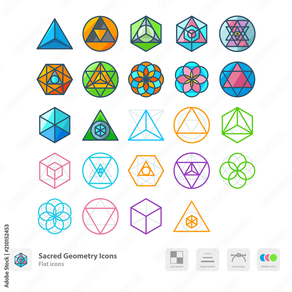 Sacred Geometry icons Stock Vector Adobe Stock