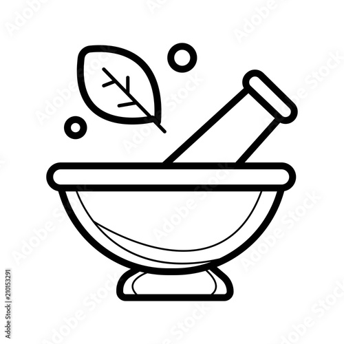 Mortar and pestle pharmacy icon