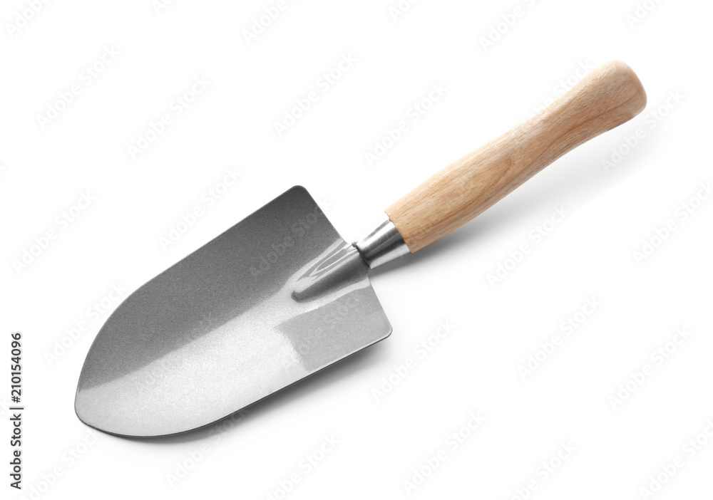 Metal shovel for gardening on white background Metal shovel for gardening on white background