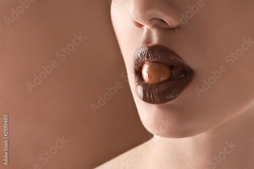 Beautiful young woman with ...