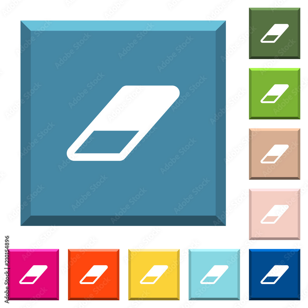 Eraser white icons on edged square buttons Eraser white icons on edged square buttons