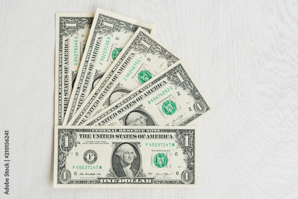 set of one American dollar with a president portrait set of one American dollar with a president portrait