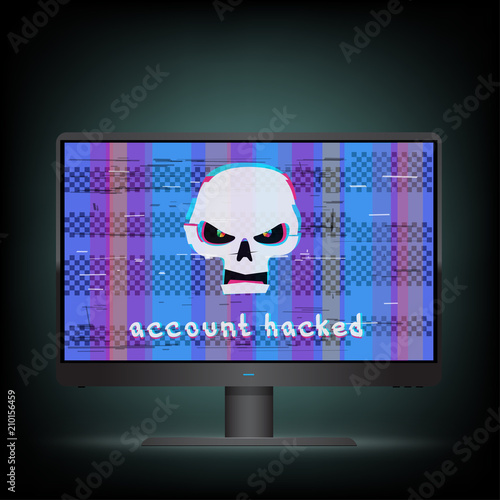 account hacked text on monitor
