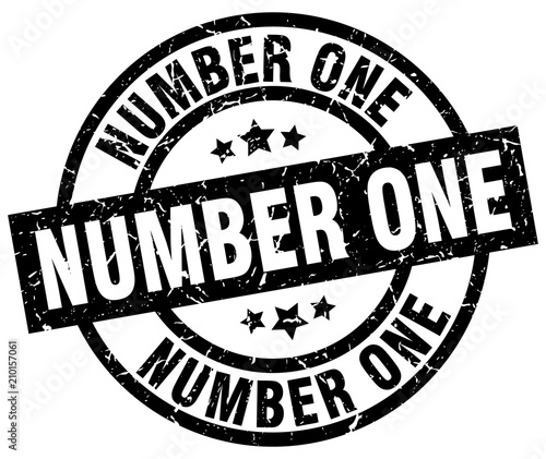 number one round grunge black stamp