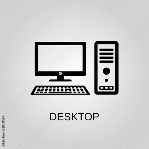 Desktop icon. Desktop symbol. Flat design. Stock - Vector illustration